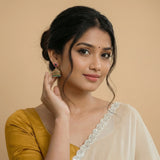 Jadau kundan Jhumkas with pearl and natural strawberry beads