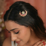 Jadau kundan sun and moon hair accessories