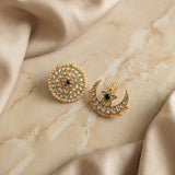 Jadau kundan sun and moon with pearls