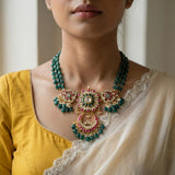Jadau kundan unique choker with pearl and beads(No earrings)