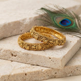 Temple/Antique goddess laxmi peacock bangles (pair)