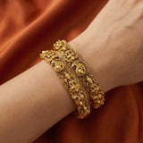 Temple/Antique goddess laxmi peacock bangles (pair)