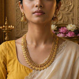 Temple/Antique Goddess laxmi kasulu coin necklace(With Earrings)