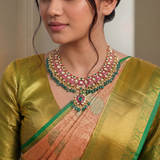 Jadau Kundan Unique Necklace with Pearl and Natural Strawberry Beads