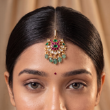 Jadau Kundan Peacock with Pearls and Natural Strawberry Beads