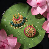 Jadau Kundan Traditional Sun & Moon Hair Accessories